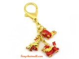 3 Harmony Animals Feng Shui Amulet Keychain