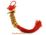 Brass Wu Lou with Five Coins Tassel