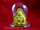 Encapsulated Two-Sided Golden Laughing Buddha