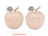 Pair of Bejeweled Rose Quartz Apple