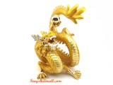 Rising Golden Dragon Holding A Pearl